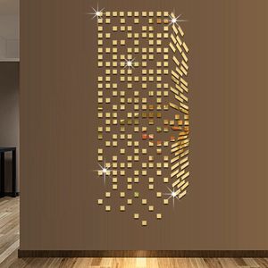 Funlife 3D Drie-Dimensionale Milieubescherming Thuis Huis Decoratie Diy Vierkante Spiegel Mozaïek Muur Sticker