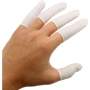 100 Stks Nail Art Tool Tattoo Rubber Vinger Babybedjes Antistatische Protectors Fabriek Workshop Handschoenen Wit Beschermende Bonding Tissue