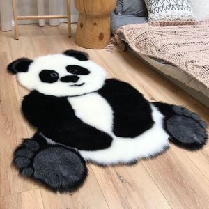 Panda Patroon Shaggy Tapijt Imitatie Leer Bont Tapijt Dier Vorm Gebied Tapijt Tapijten Voor Woonkamer Mat Tapete Kinderkamer decor