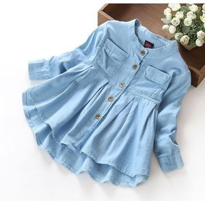 Lente Meisjes blouses & Shirts denim Baby Meisje Kleding Toevallige Zachte Stof Kinderkleding Kinderen meisjes blouse Shirt