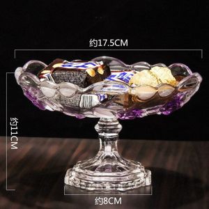 Europese Mode Fruit Schotel Rose Glas Hoge Fruitschaal Snack Snack Plaat Sushi Plaat