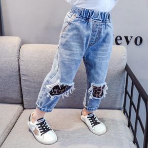 Jeans Voor Meisjes Luipaard Gat Peuter Meisje Jeans Casual Gescheurde Jeans Voor Kids Meisjes Peuter Baby Meisjes Kleding