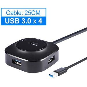Multi Usb Hub 3.0 Usb 3 Hub Usb Splitter 4 Poorten Expander Mini 2.0 Hab Adapter Met Power Interface Hoge speed Voor Pc Laptop