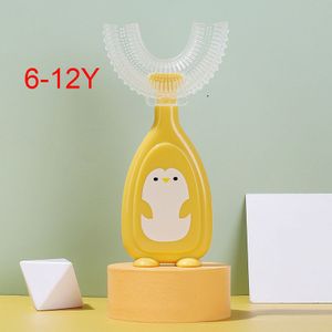 Kids Tandenborstel U-Vorm Zuigeling Tandenborstel Met Handvat Cartoon Siliconen Orale Care Cleaning Brush Voor Peuters Leeftijden 2-12