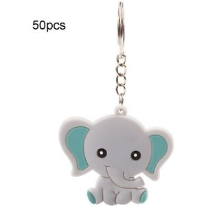 50 Stuks Baby Panda Olifant Sleutelhangers Thema Feestartikelen Verjaardag Feestartikelen Party Bag Vulstoffen School Carnaval Beloning