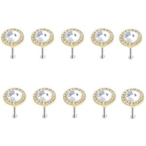 10Pcs Dresser Knoppen Crystal Kast Knoppen Handvatten Voor Dressoir Kast Diamant Vorm Knoppen Meubilair Accessoires
