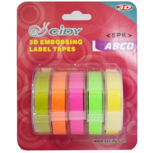 3D Embossing Graveermachine Set Van 3D Label Maker Handleiding Embossing Refill Tape Fit Voor Darby Motex 5 Kleuren