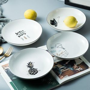 Ins Nordic eenvoudige keramische disc home gerechten Japanse servies keramische schotel diepe schotel ontbijt dessert salade