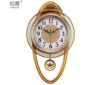 Gouden Vintage Wandklok Stille Slinger Art Wandklokken Creatieve Modern Woonkamer Relojes Pared Home Decor AC50ZB