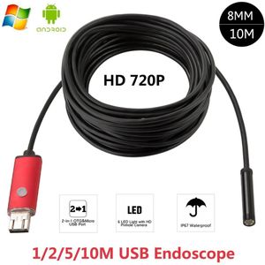 2 In1 Android Usb Endoscop 2MP 1M 2M 10M Hd Camera 8Mm Lens Walterproof Schlange Usb camera Hd 720P Android Mobiele Usb Endoscop