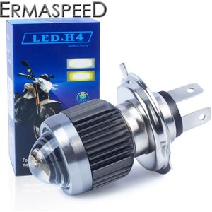 Motorfiets Koplamp Led BA20D H4 Lampen High Beam Wit/Dimlicht Amber Light Moto Led Motor Koplamp 30W 3000LM Hoge Heldere