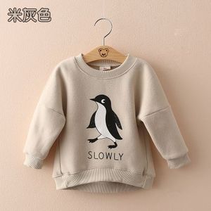 Meisjes Plus Fluwelen Sweatshirt Winter Warm 2-8 9 10 Jaar Kerstcadeau Lange Mouwen Cartoon Animal Kids baby Meisjes Jas