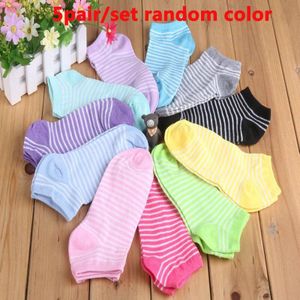 10 Pcs/5 Paar Vrouwen Katoenen Sokken Snoep Kleur Hart Dot Effen Low Cut Sokken Voor Vrouwen Dunne sokken Slippers Meisjes Meias Sokken Sox