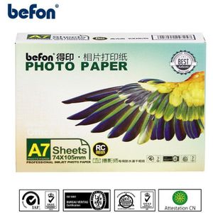 Befon Hoge Glanzend Fotopapier A7 100 Vellen 260gsm Waterdicht RC Fotografische Papier Lomo Kaart Papier Wechat Pictures Papier