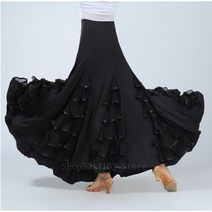 6 Kleuren Vrouwen Dans Kostuum Spaanse Flamenco Ballroom Praktijk Gypsy Prestaties Ruche Effen Buikdans Slijtage Rok Voor Vrouwen