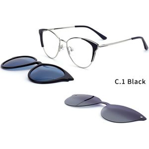 O-Q Club 3 In 1 Magnetische Clip Op Zonnebril Vrouwen Bijziendheid Recept Brillen Frames Optische Cat Eye Glas Mode Brillen