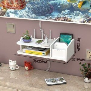 Punch-Gratis Router Wifi Woonkamer Socket Set-Top Box Rack Rack Router Opbergdoos Muur Opknoping Decoratieve partitie Slaapkamer