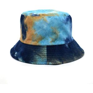 Fuodrao Herfst Corduroy Tie Dye Emmer Hoed Omkeerbare Panama Hoed Vrouwen Harajuku Vintage Hip Hop Hoed Visser M122