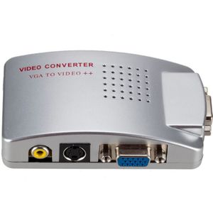 Vga Naar Rca Switch Box, Pc Naar Tv Av Monitor Composiet S Video Converter Adapter