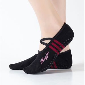 Loogdeel 1 Paar Sport Yoga Sokken Slipper voor Vrouwen Anti Slip Dame Demping Bandage Pilates Sok Ballet Hak Dans Protector