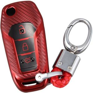 Zachte Tpu Auto Sleutelhanger Covers Case Accessoires Cap Houder Voor Ford Fusion Fiesta Escort Mondeo Everest Ranger, Rood
