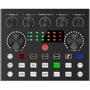 V8S Live Geluidskaart Audio Mixer Usb Externe Geluidskaart Mobiele Telefoon Live Voice Changer Professionele Karaoke Studio Opname