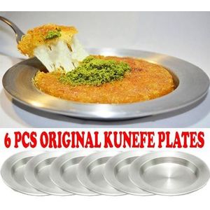 6 Stuks Set Künefe Beroemde Dessert Borden Presentatie Lade Hatay Antakya Künefe Originele Aluminium Plaat