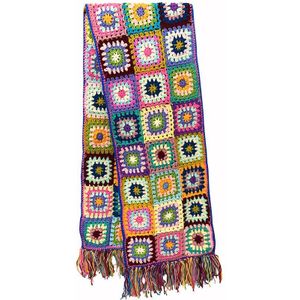 Hand made sjaals Vrouwen Kwastje Sjaal Wraps 200*27cm Grote Gehaakte Bloem sjaals herfst winter Handgemaakte deken sjaal