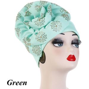 Moslim Hoed Beanie Chemo Caps Shiny Glitter Tulband Hijab Bandana Hoofd Wrap Cover Haaraccessoires Vrouwen Tulband Elegante Bloem