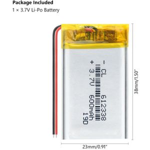 Supply Lithium Batterij Lithium Polymeer Oplaadbare Batterij 612338 600 Mah 3.7 V Voor MP3 MP4 MP5 Gps Psp Mid Bluetooth headset