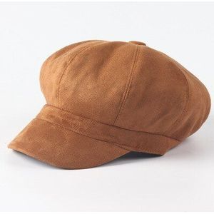 Suede Krantenjongenspet Baret Vrouwelijke Mannelijke Platte Pet Herfst Winter Hoeden Voor Vrouwen Mannen Achthoekige Cap Schilder Hoed Vintage Engeland kunstenaar