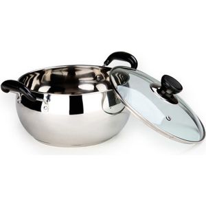 1PCS Rvs Kookpot Stockpot Gas Inductie Fornuis Soep Potten Dubbele Bodem Verdikte Anti-aanbak Pan