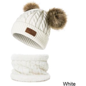 REAKIDS Kinderen Winter Hoeden Pom Warm Baby Hoed Harige Ballen Meisjes En Jongens Caps Winter Baby Caps Dikke Gebreide Kids cap