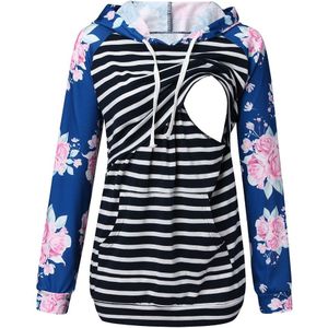 TELOTUNY vrouwen Zwangere moederschap Verpleging Borstvoeding hoodies Sweatshirt blouse Bloemen Top Splicing kap kleding ZO24