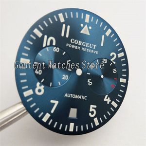 37mm Zwart/Blauw Mannen Horloge Dial fit zeemeeuw St2532 beweging