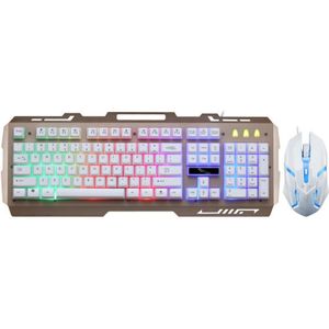 G700 Bedraad Toetsenbord En Muis Set Manipulator Voelen Metalen Lichtgevende Mobiele Telefoon Beugel Gaming Toetsenbord Voor Notebook Desktop Pc