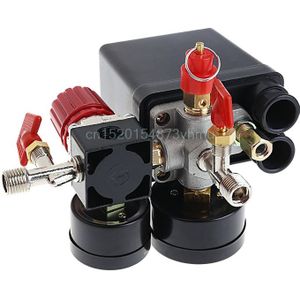 Luchtcompressor Druk Ventiel Schakelaar Spruitstuk Relief Regulator Meters 120PSI-L057 Nnew
