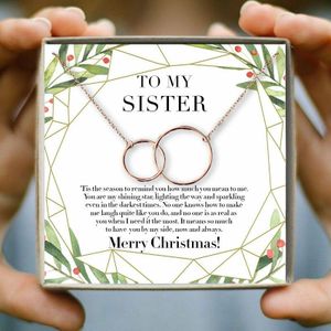 Grijpende Dubbele Cirkel Kettingen Voor Vrouwen Om Mijn Zusters Keten Ketting Voor Zus Familie Kerst Sieraden
