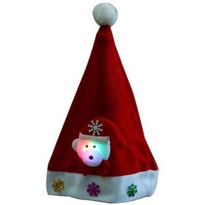 Vrolijk Kerstfeest Volwassen Kid Led Light Up Cap Kerstman Sneeuwpop Elanden Hoed Xmas