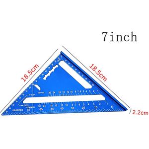 Houtbewerking Metric 7/12 Inch Driehoekige Hoek Heerser Driehoekige Meten Heerser Blauw Aluminium Speed Vierkante Driehoekige Gradenboog