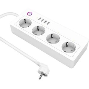 Wifi Smart Power Strip 4 Port Usb 4 Ac Outlets Usb Stopcontact Surge Protector Voor Alexa Google Thuis