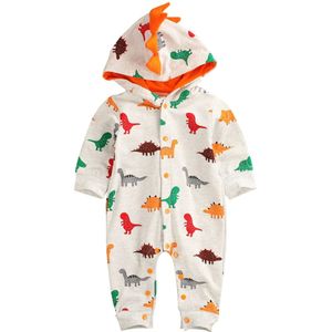 0-24M Peuter Baby Boy Girl Kid Rompertjes Lange Mouwen Dinosaurus Klimmen Pak Romper Herfst Hooded Kleding