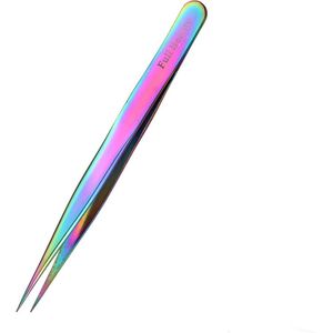 Roestvrij Staal Anti-Statische Wimper Extensions Styling Rainbow 1Pcs Gebogen Rechte Pincet Remover Manicure Makeup Nail Gereedschap