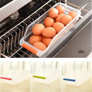 Epzia 1 stuk Koelkastorganizer, lade, stapelbare, uittrekbare containers voor koelkastorganizer, transparante opbergbakset voor levensmiddelen voor keuken en eetkamer