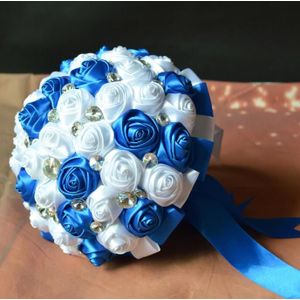 Lovskyline Bruidsboeket In Voorraad Prachtige Handgemaakte Bloemen Wit Blauw Bruidsmeisje Kunstmatige Bruidsboeketten Accessoires