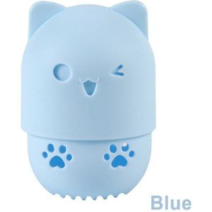 Draagbare Kitten Schoonheid Poederdons Blender Houder Sponge Make Ei Drogen Case Zachte Siliconen Cosmetische Blender Spons Doos Houder
