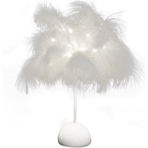 Diy Creatieve Veer Tafellamp Fairy Koperen Tafellamp Led Wedding Decoratieve Verlichting Voor Thuis Slaapkamer Decoreren Lamp