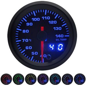 2 &quot;52Mm 7 Kleuren Led Auto Olie Temp Gauge 40-140 Celsius Olie Temperatuur Analoge/Digitale dual Display Auto Meter Met Sensor