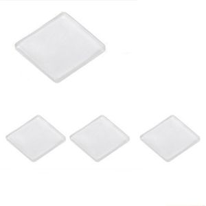 Meubels gehard glas tafel top antislip isolatie transparant siliconen soft rubber salontafel mat pakking