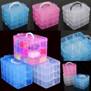 Trendy 3 Layer 18 Grids Storage Plastic Transparen Sieraden Bead Storage Case Craft Dozen Earring Organizer Container